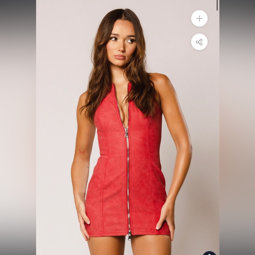 Revice Denim red minidress NWT size XS